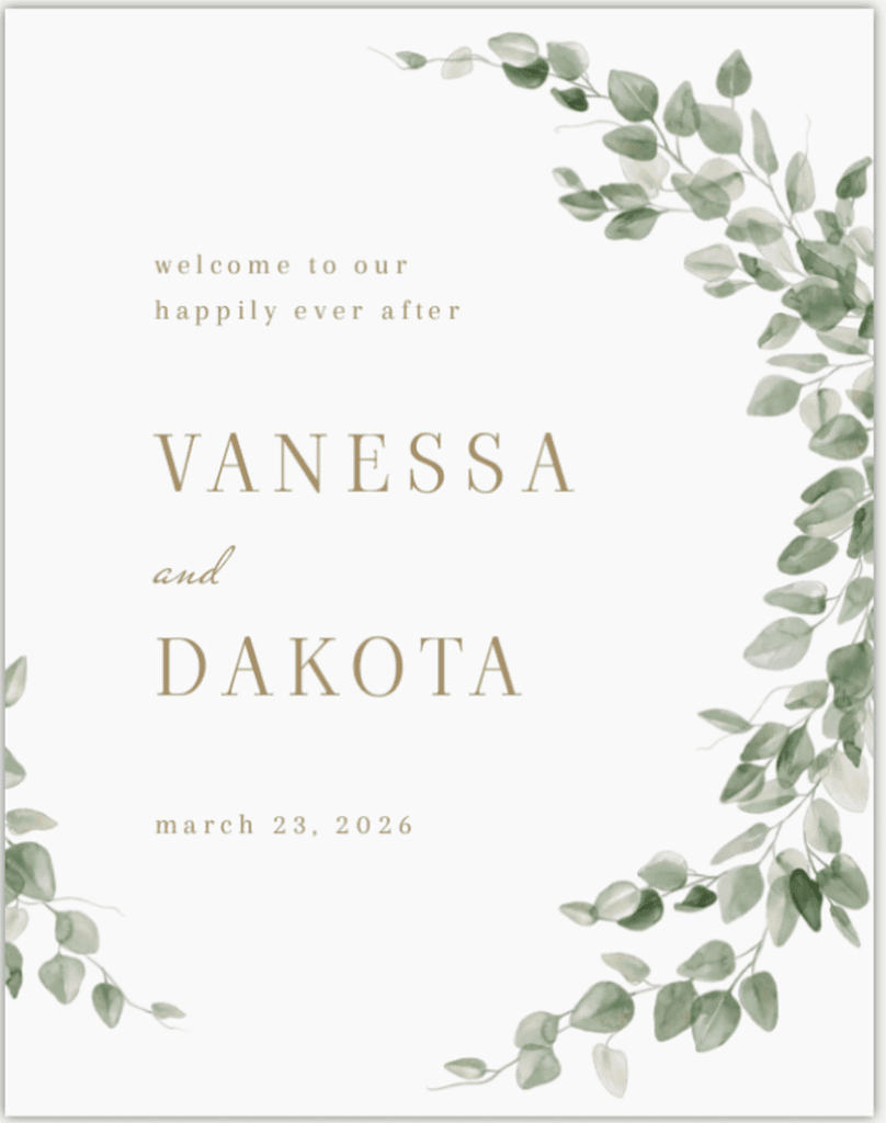 The Best Wedding Signage 2025 - Foliage Welcome Sign